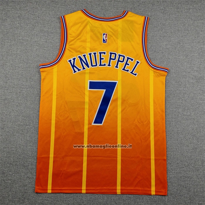 Maglia Charlotte Hornets Kon Knueppel No 7 Citta 2025-26 Arancione